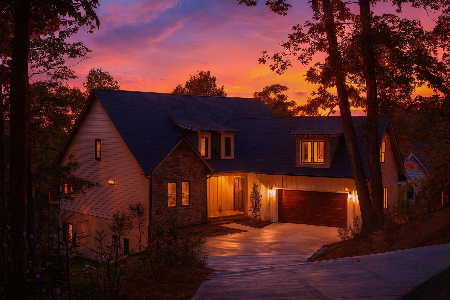 Caseview home at Sunset